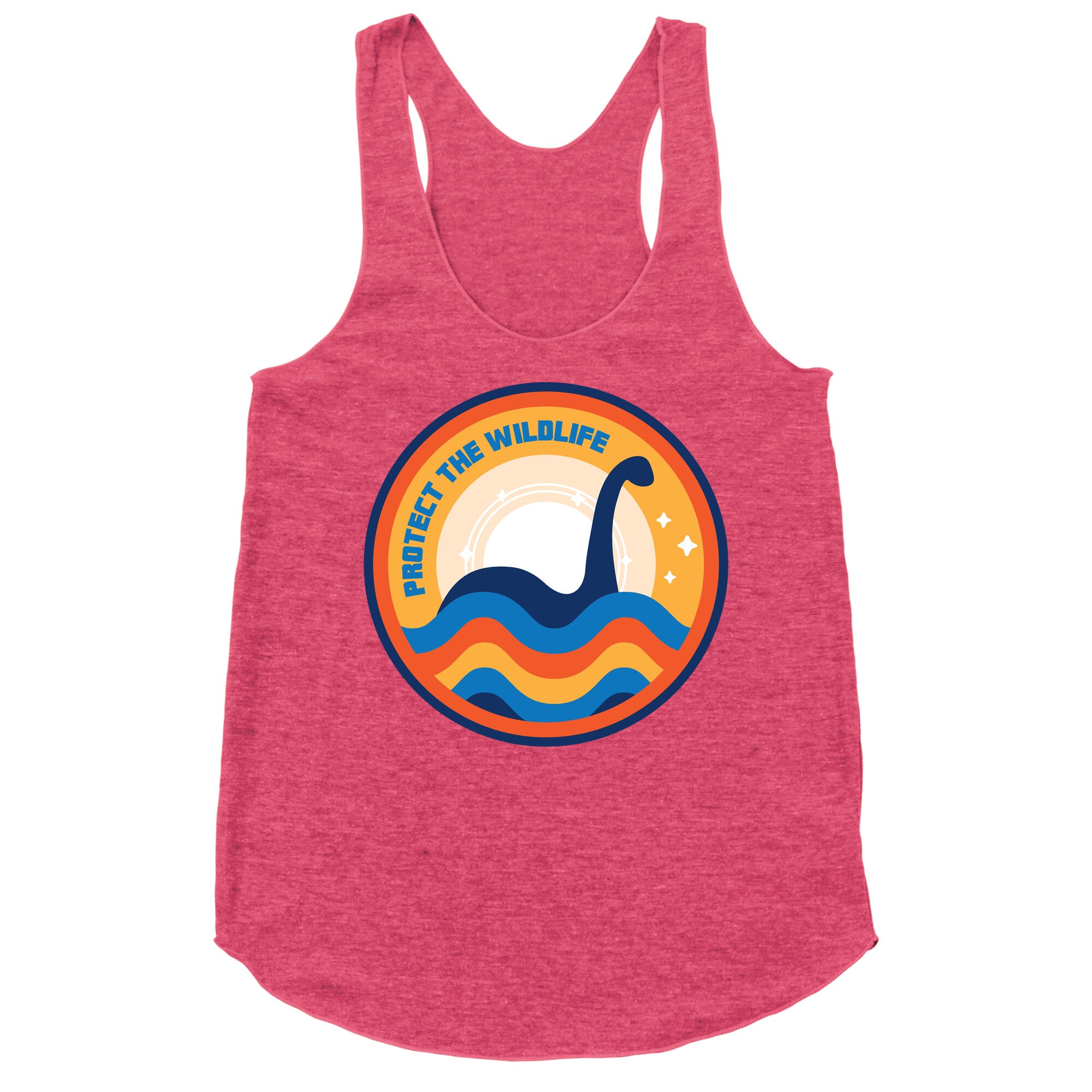 Protect The Wildlife - Nessie, Loch Ness Monster Racerback Tank