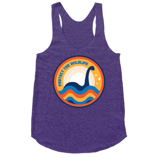 Protect The Wildlife - Nessie, Loch Ness Monster Racerback Tank