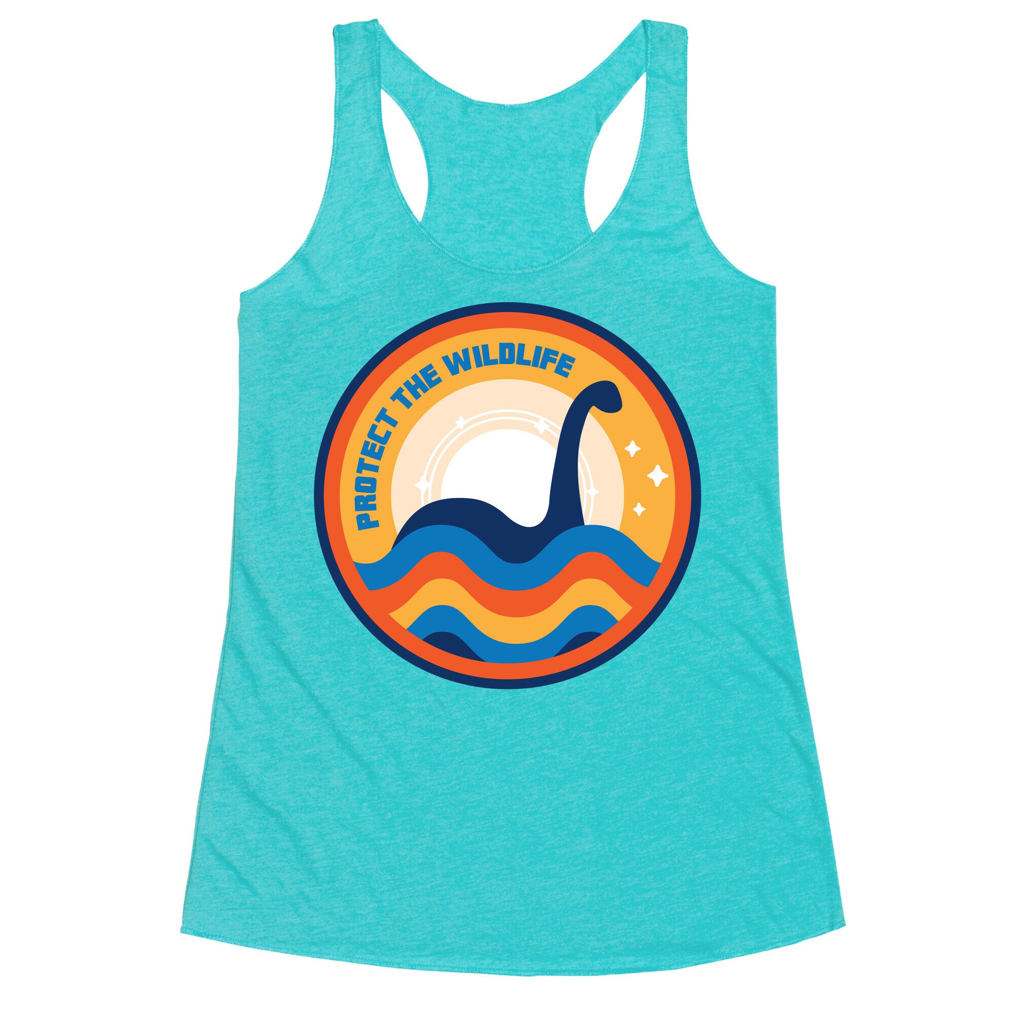 Protect The Wildlife - Nessie, Loch Ness Monster Racerback Tank