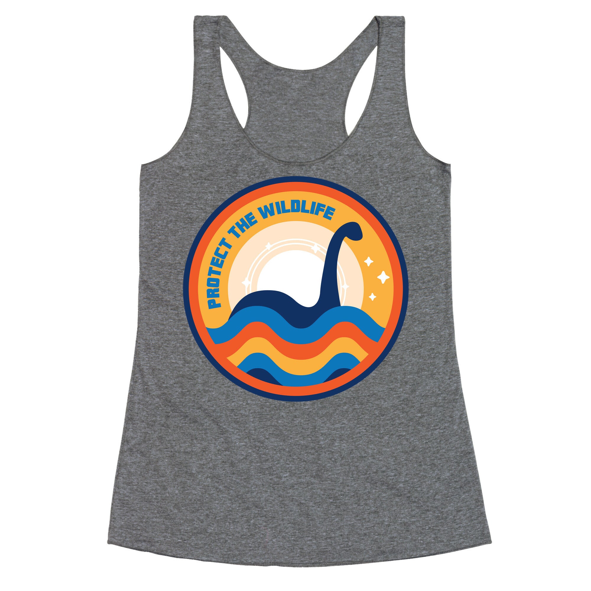 Protect The Wildlife - Nessie, Loch Ness Monster Racerback Tank