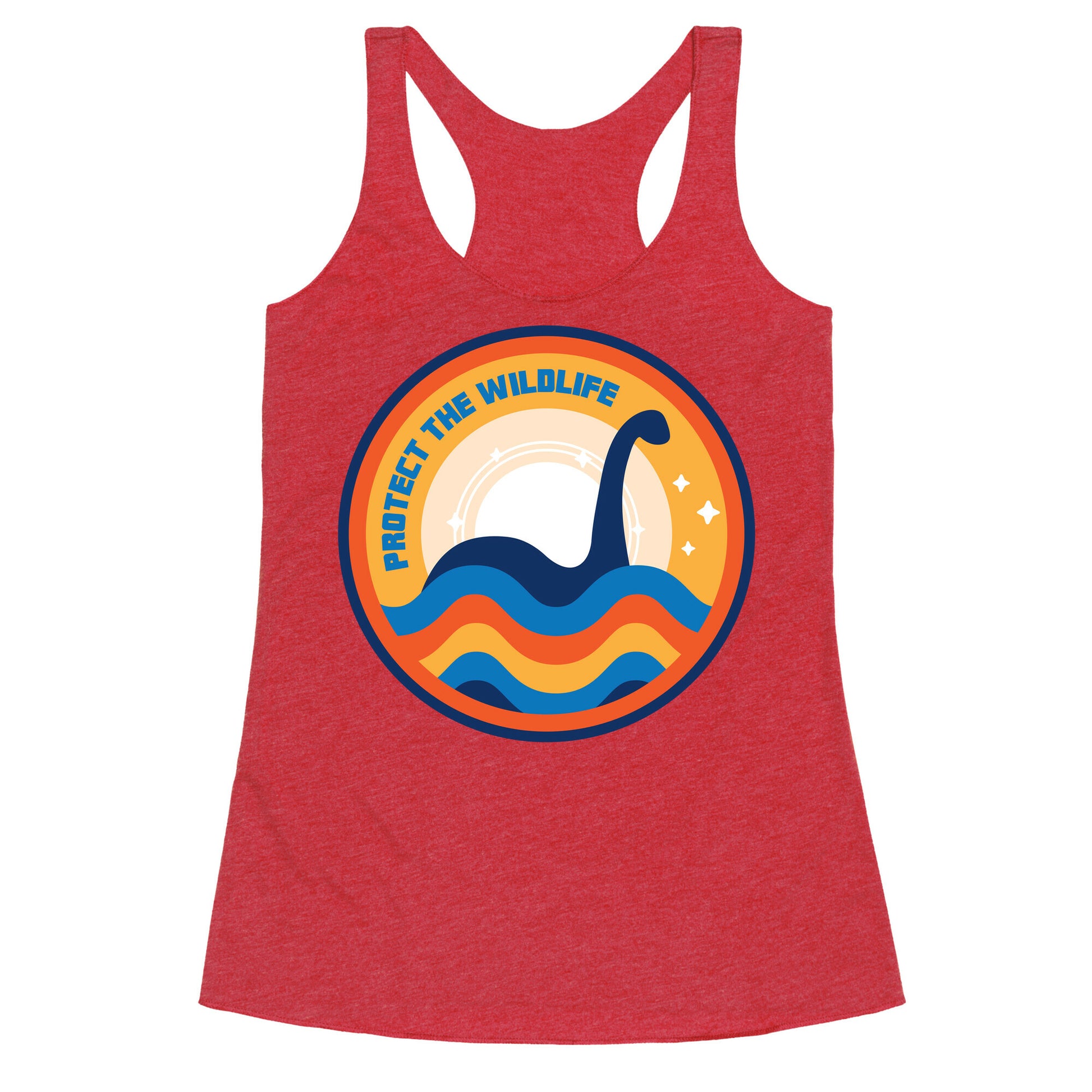 Protect The Wildlife - Nessie, Loch Ness Monster Racerback Tank