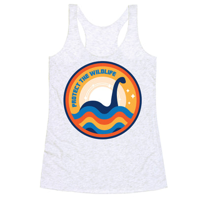 Protect The Wildlife - Nessie, Loch Ness Monster Racerback Tank