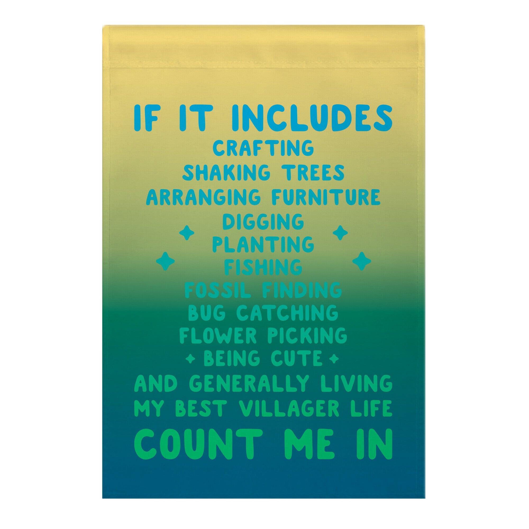 Animal Crossing Activities Count Me In Garden Flag