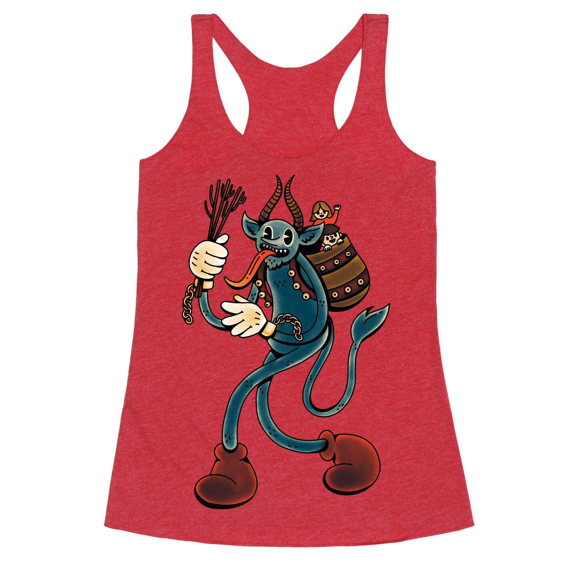 Krampus Cartoon Racerback Tank