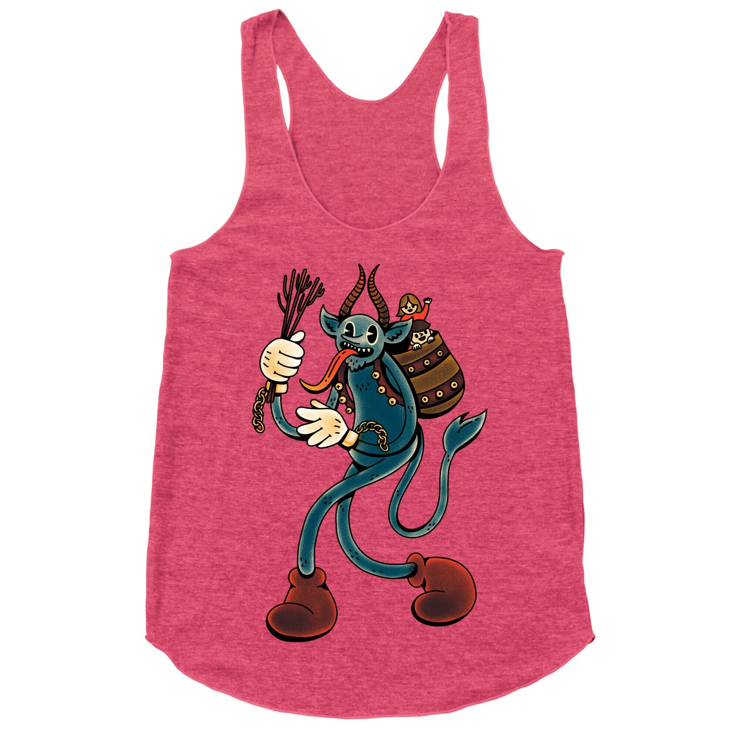 Krampus Cartoon Racerback Tank