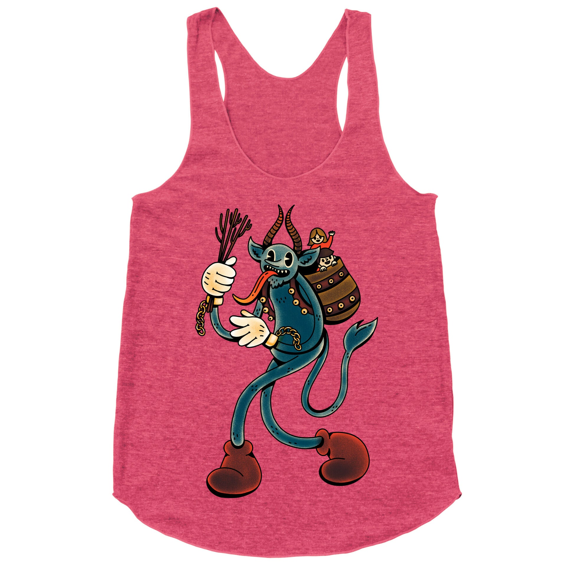 Krampus Cartoon Racerback Tank