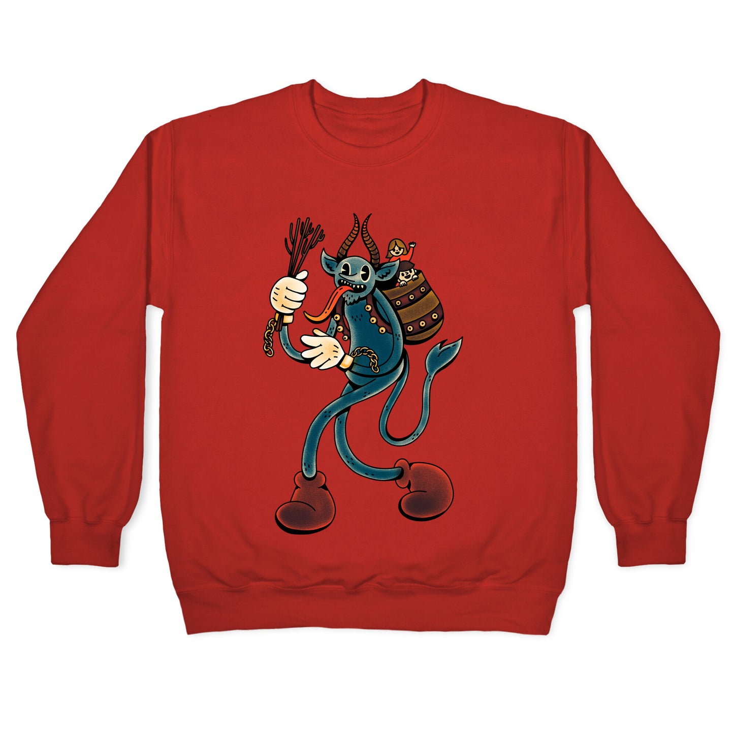Krampus Cartoon Crewneck Sweatshirt