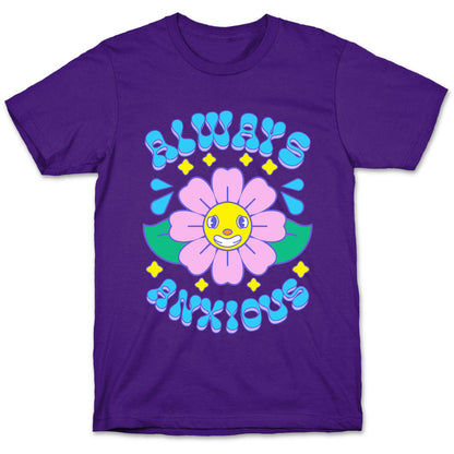 Always Anxious Cartoon Flower T-Shirt