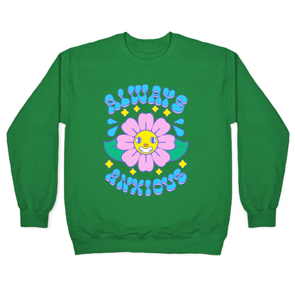Always Anxious Cartoon Flower Crewneck Sweatshirt