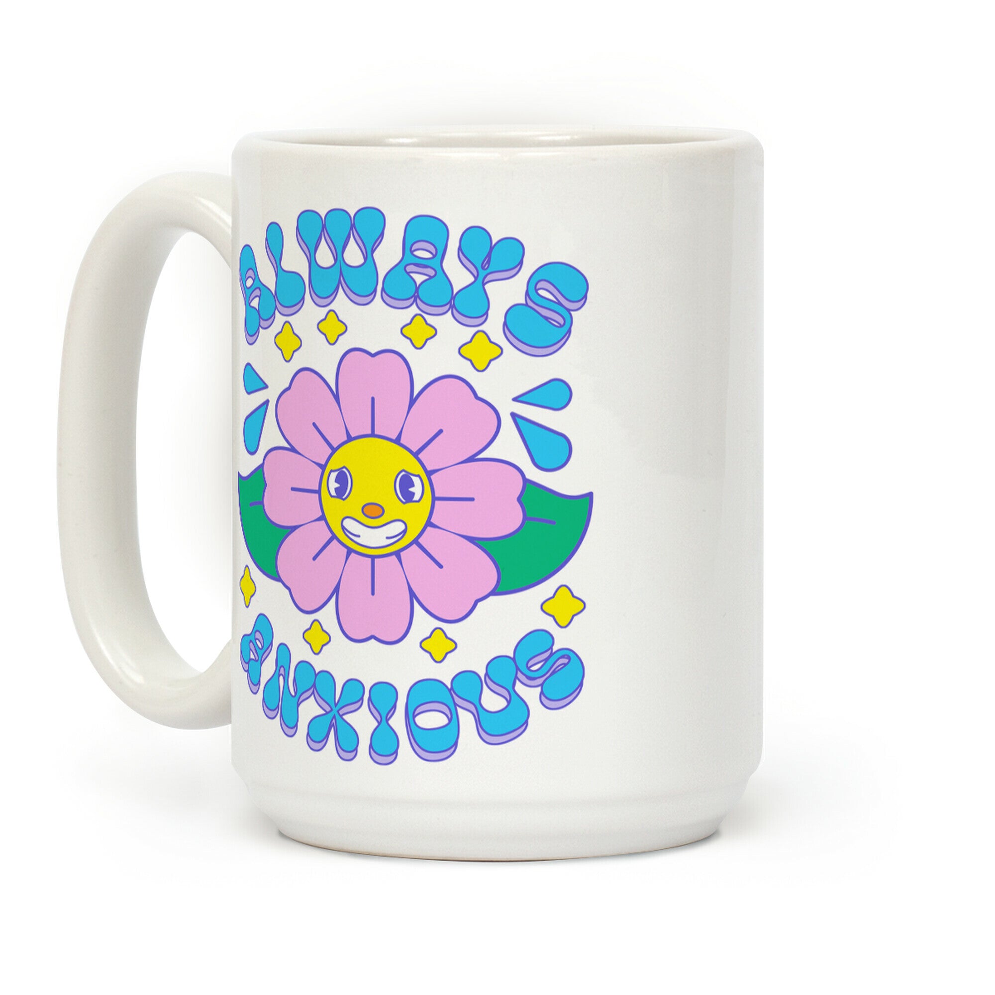 Always Anxious Cartoon Flower Coffee Mug