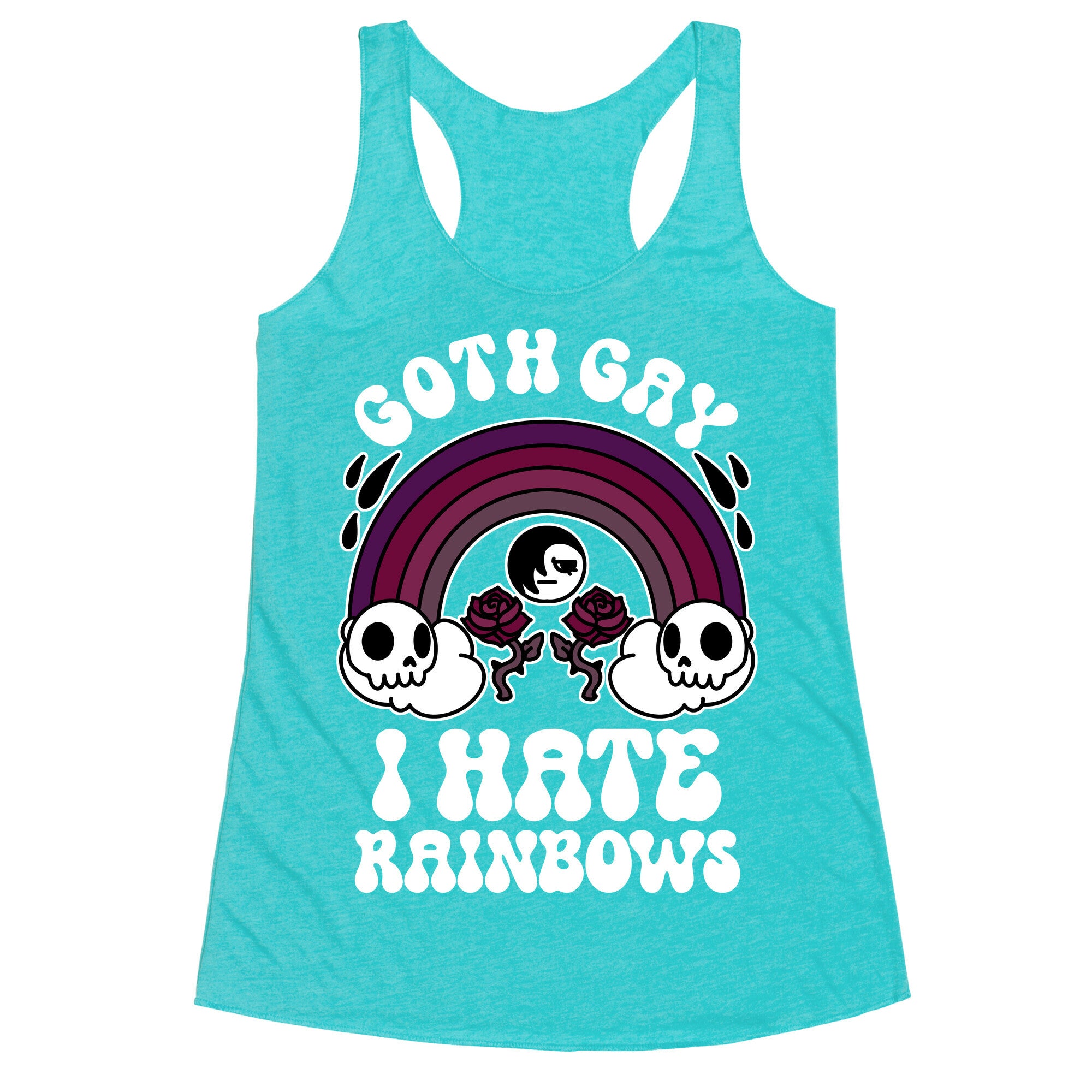 Goth Gay I Hate Rainbows Racerback Tank