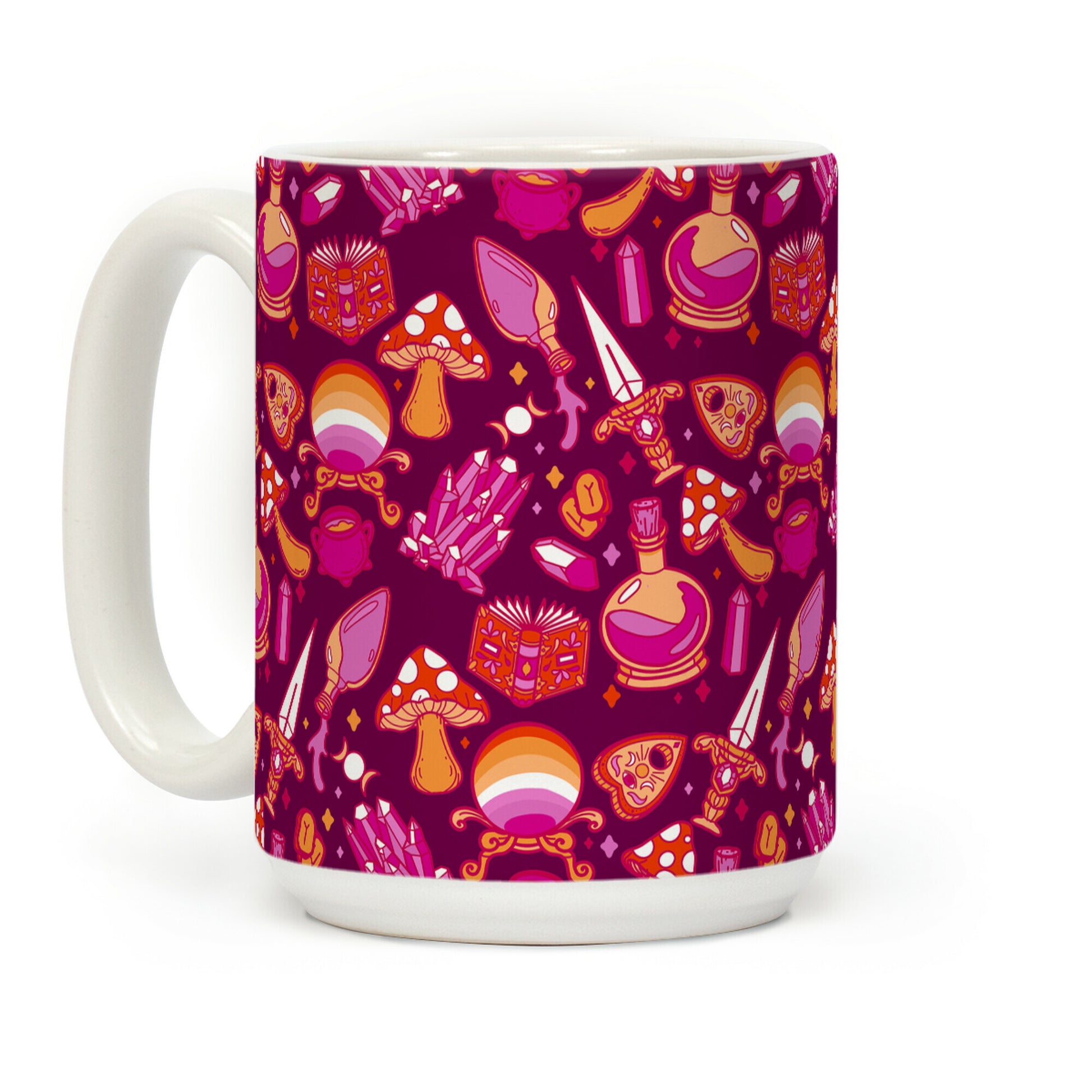 Lesbian Pride Witch Pattern Coffee Mug