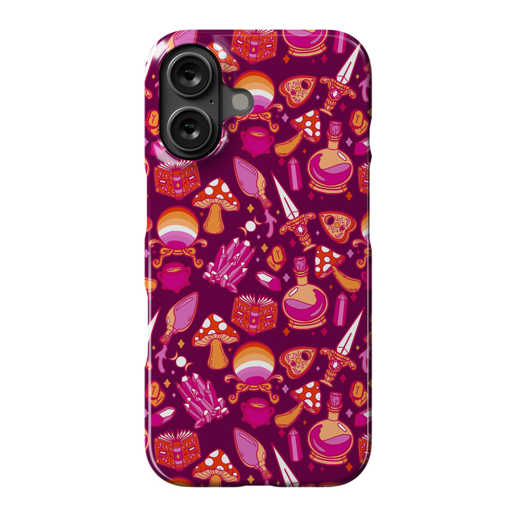 Lesbian Pride Witch Pattern Phone Case