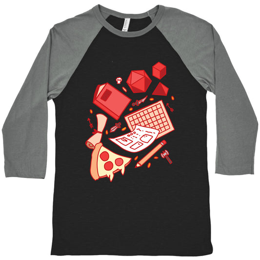 Tabletop RPG pattern Baseball Tee