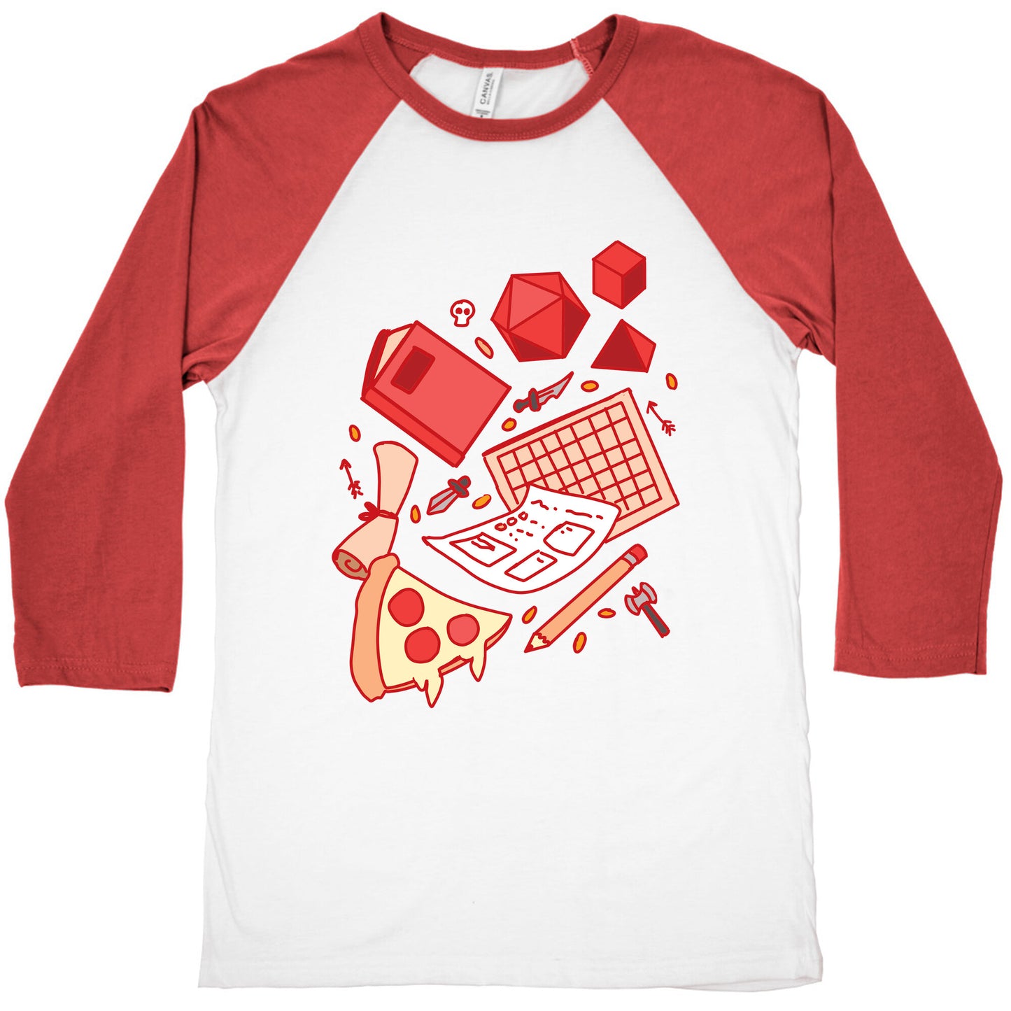 Tabletop RPG pattern Baseball Tee