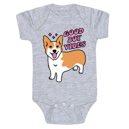 Good Boy Vibes Corgi Baby One Piece