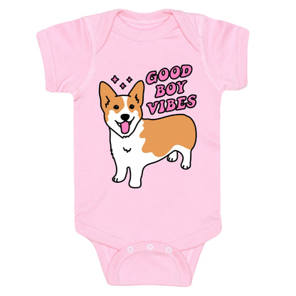 Good Boy Vibes Corgi Baby One Piece