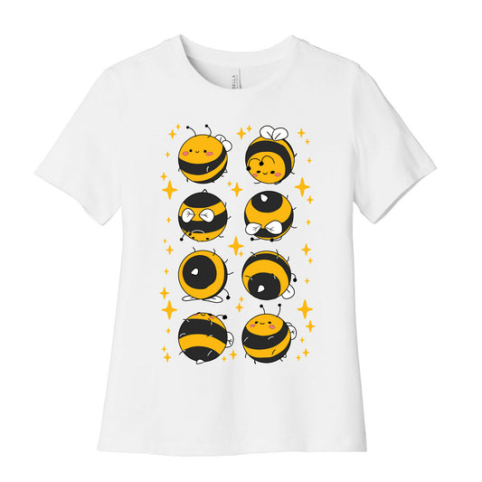Rolling Bee Pattern Women's Cotton Tee