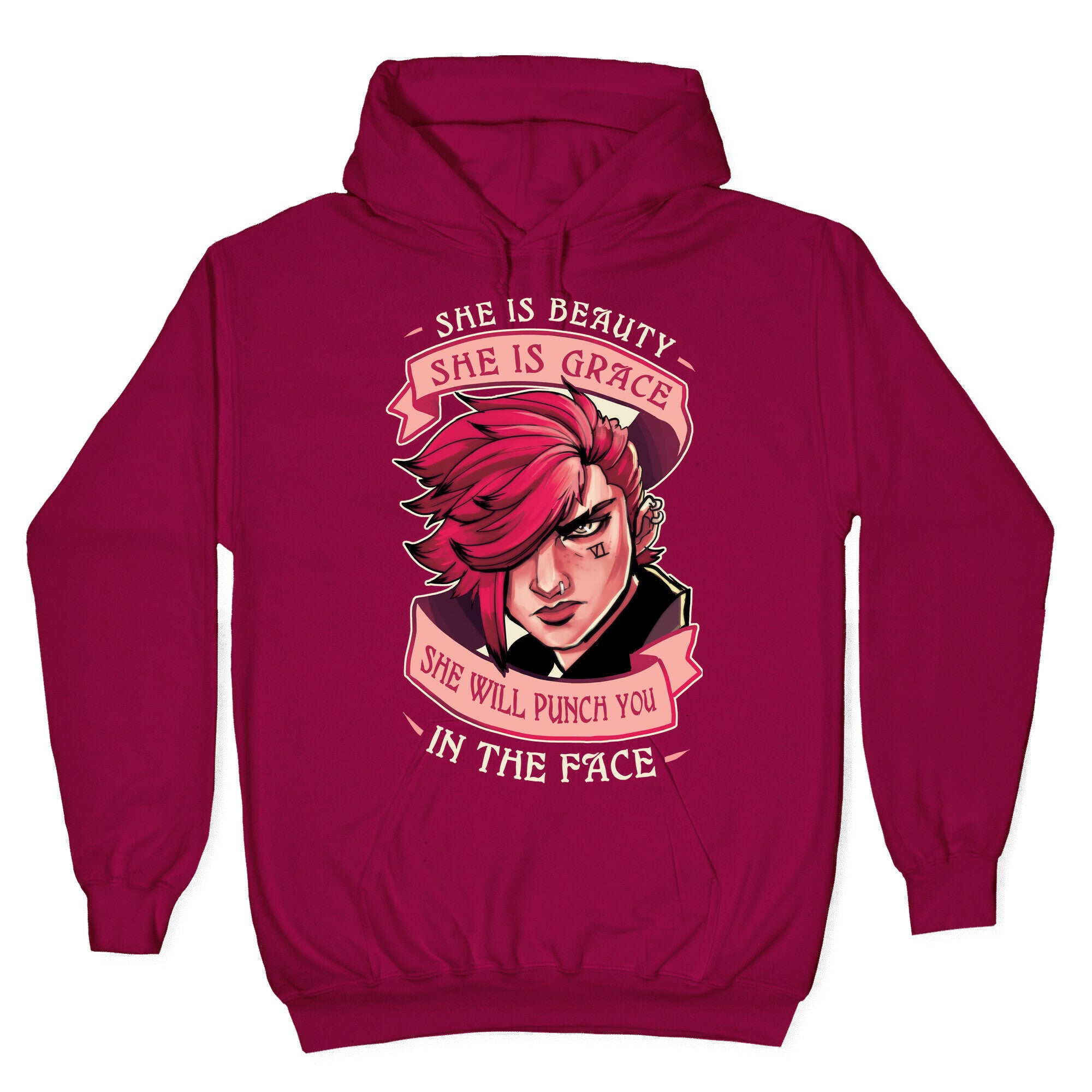 She is Beauty, She Is Grace, She will Punch You In The Face Hoodie
