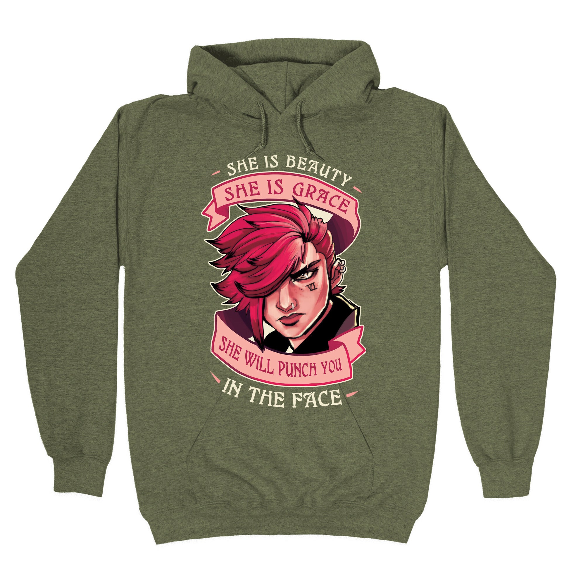 She is Beauty, She Is Grace, She will Punch You In The Face Hoodie
