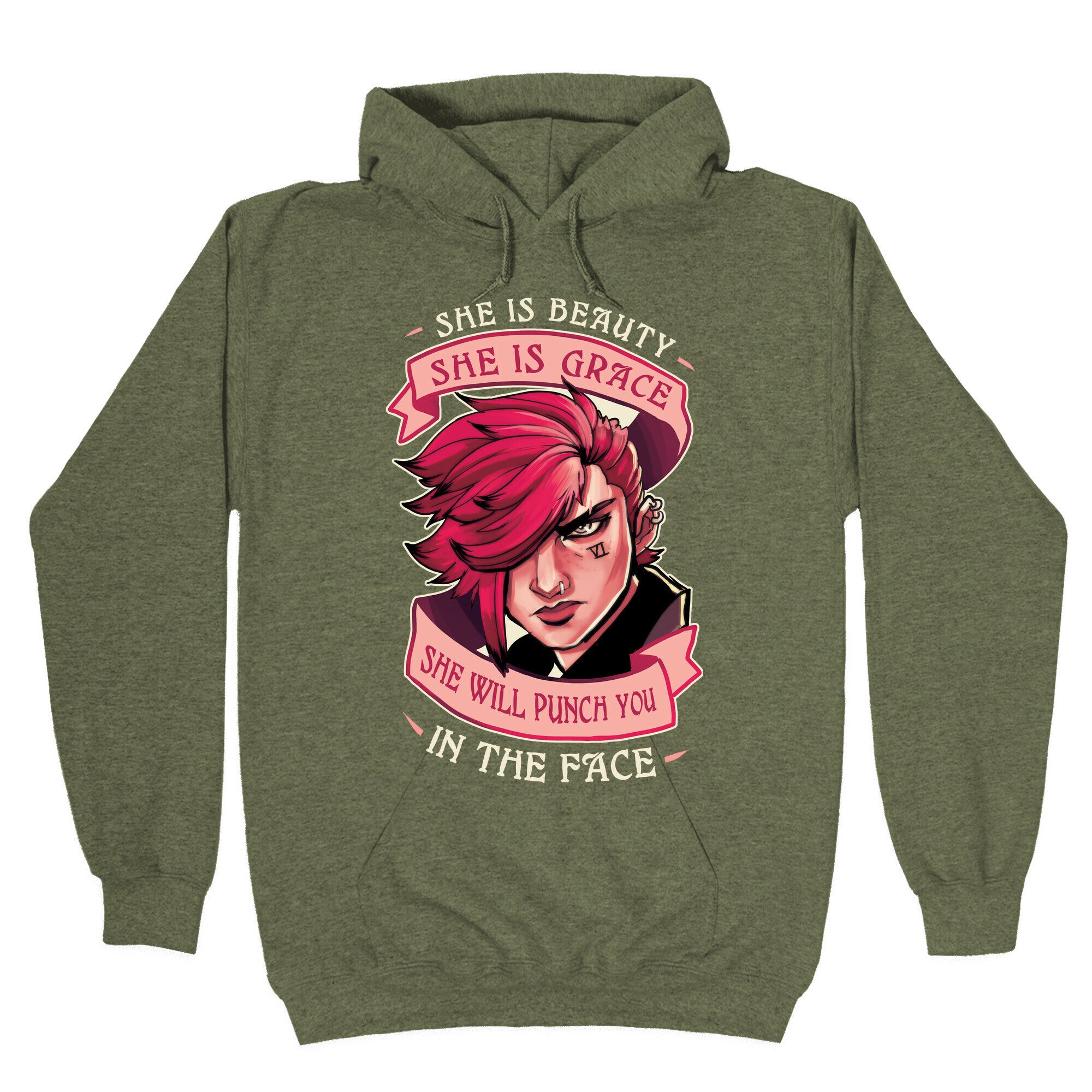 She is Beauty, She Is Grace, She will Punch You In The Face Hoodie
