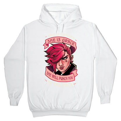 She is Beauty, She Is Grace, She will Punch You In The Face Hoodie
