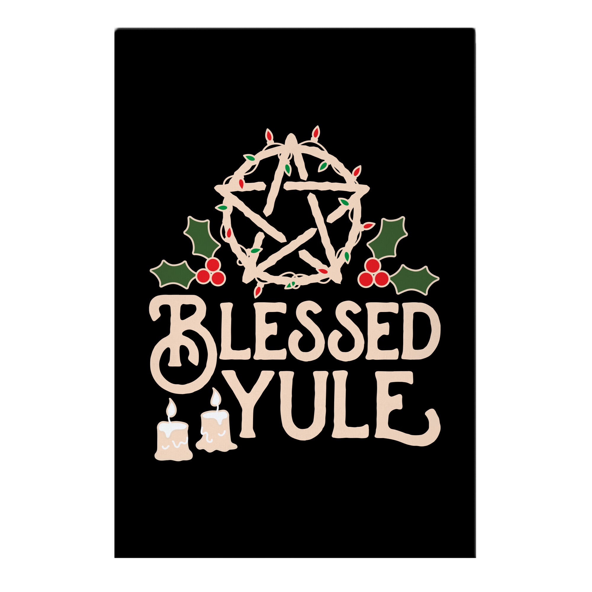 Blessed Yule Garden Flag