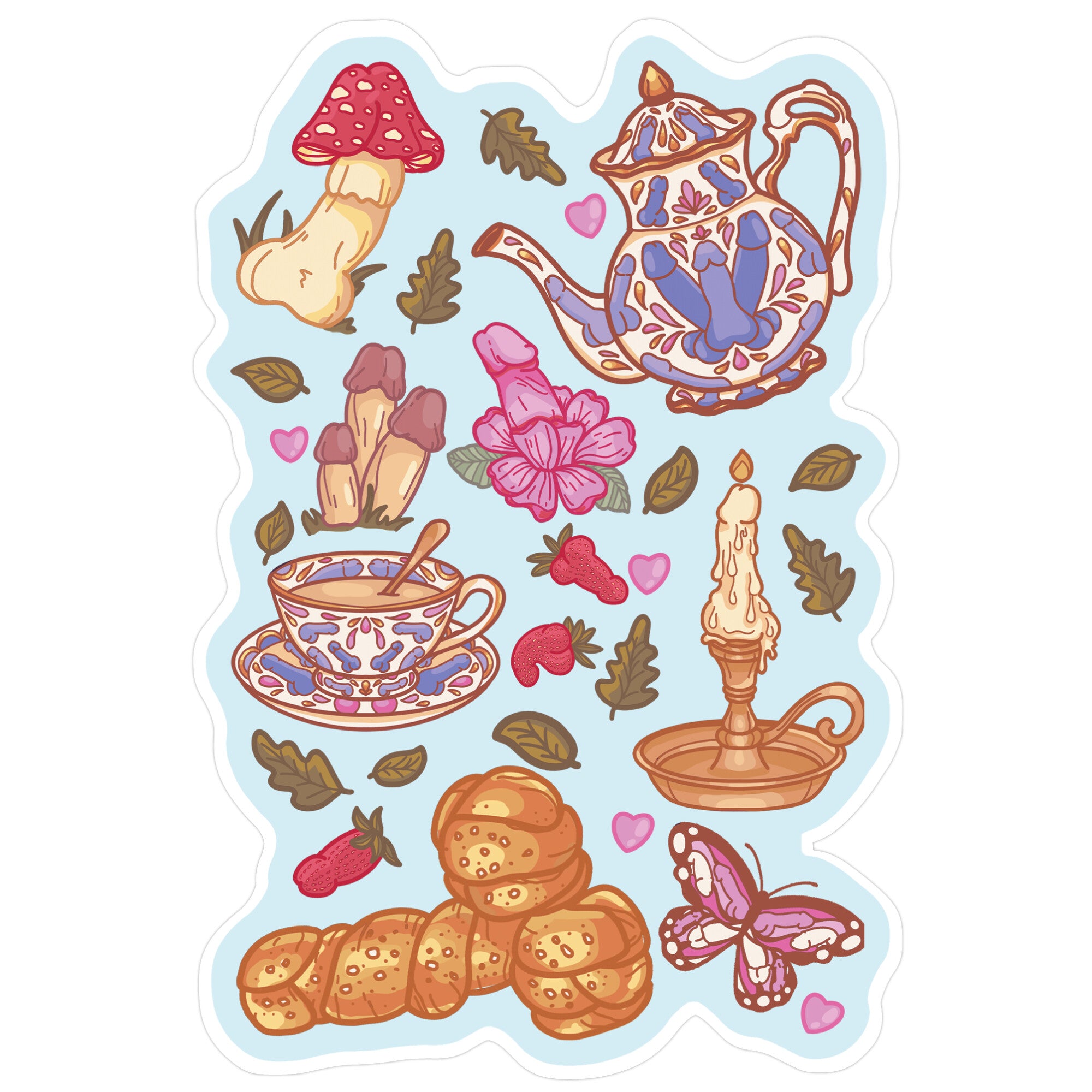 Cottagecore Peens Pattern Sticker