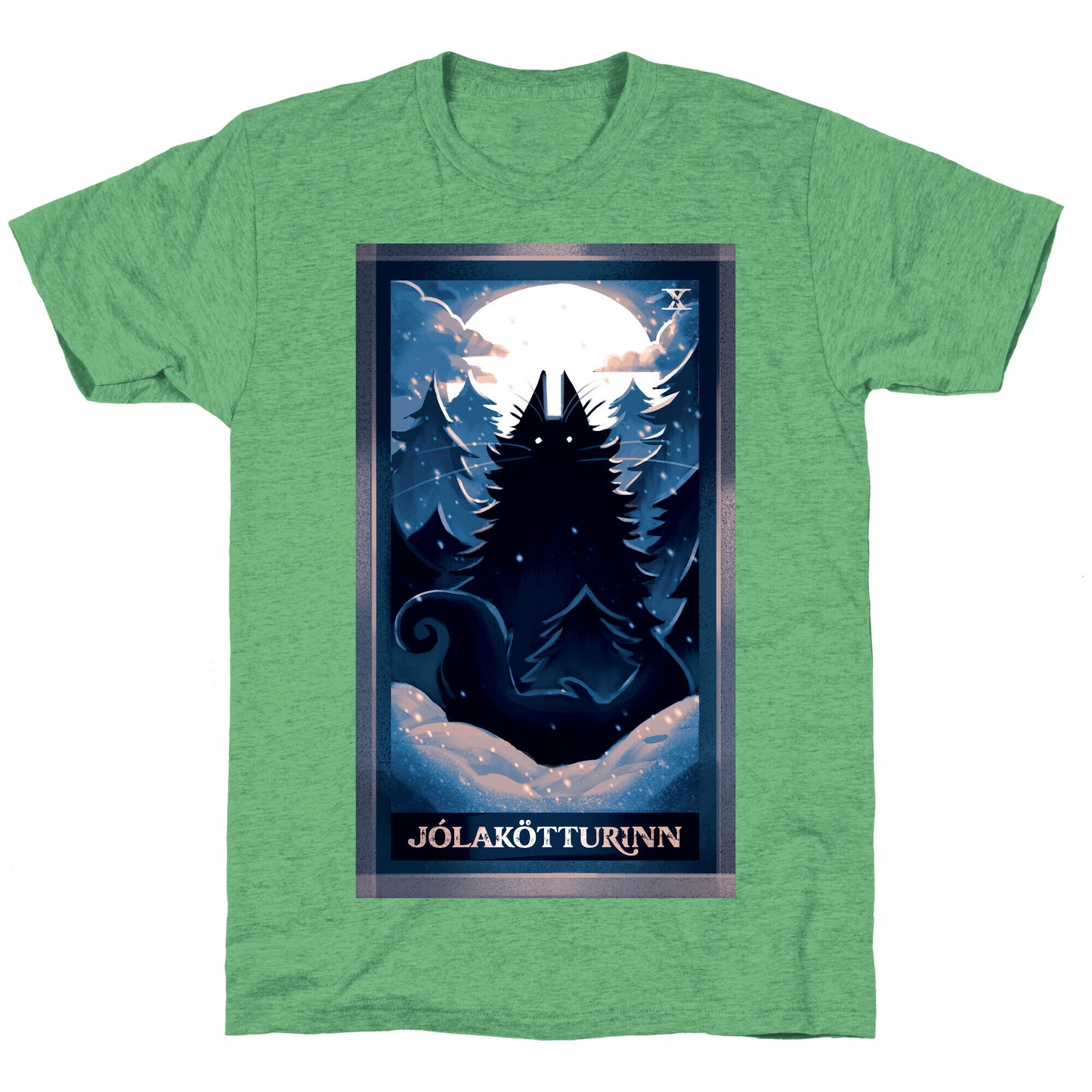 Yule Cat Tarot Card JÃ³lakÃ¶tturinn Unisex Triblend Tee