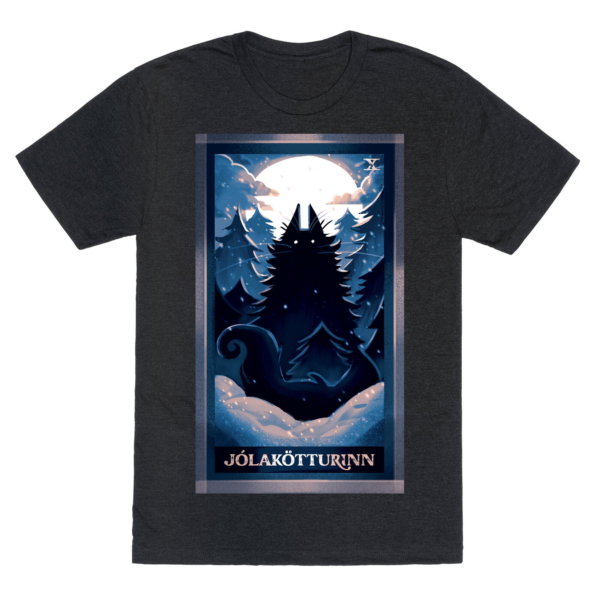Yule Cat Tarot Card JÃ³lakÃ¶tturinn Unisex Triblend Tee