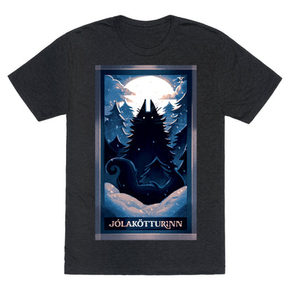 Yule Cat Tarot Card JÃ³lakÃ¶tturinn Unisex Triblend Tee