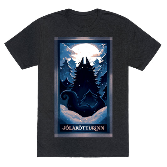 Yule Cat Tarot Card JÃ³lakÃ¶tturinn Unisex Triblend Tee