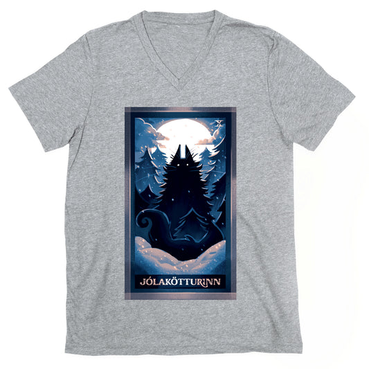 Yule Cat Tarot Card Jólakötturinn V-Neck