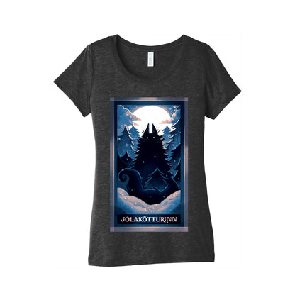 Yule Cat Tarot Card JÃ³lakÃ¶tturinn Women's Triblend Tee