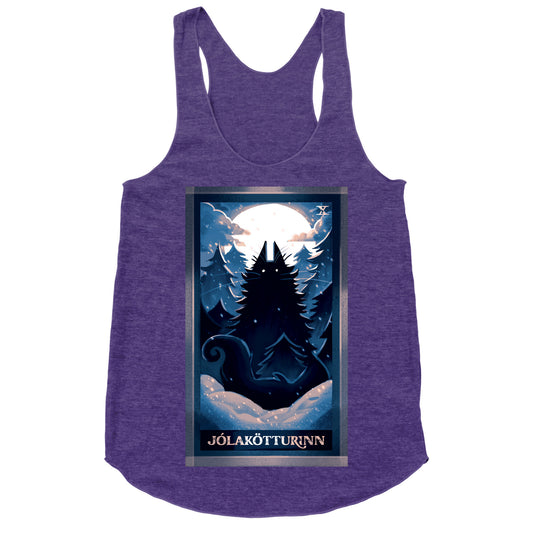Yule Cat Tarot Card JÃ³lakÃ¶tturinn Racerback Tank