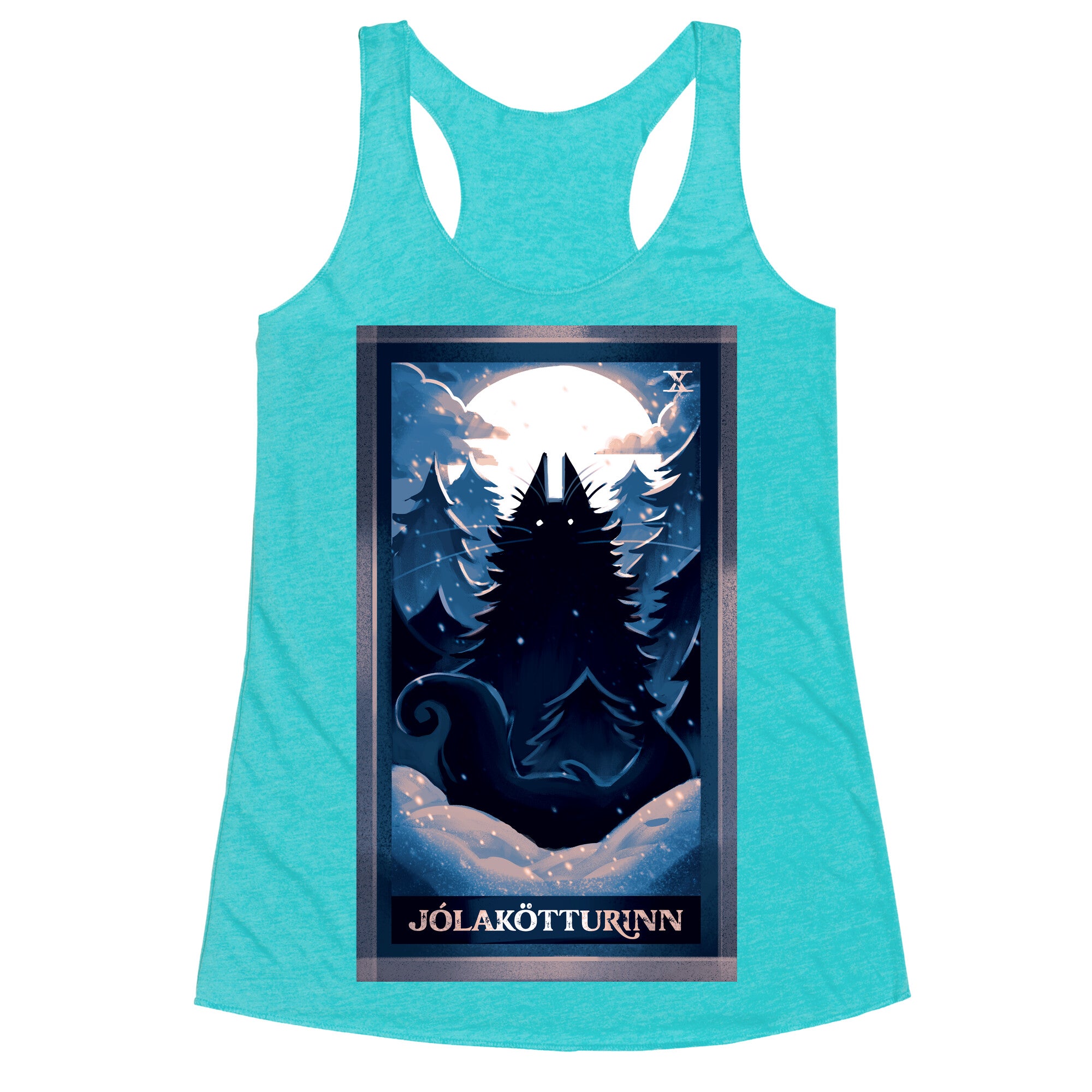 Yule Cat Tarot Card JÃ³lakÃ¶tturinn Racerback Tank