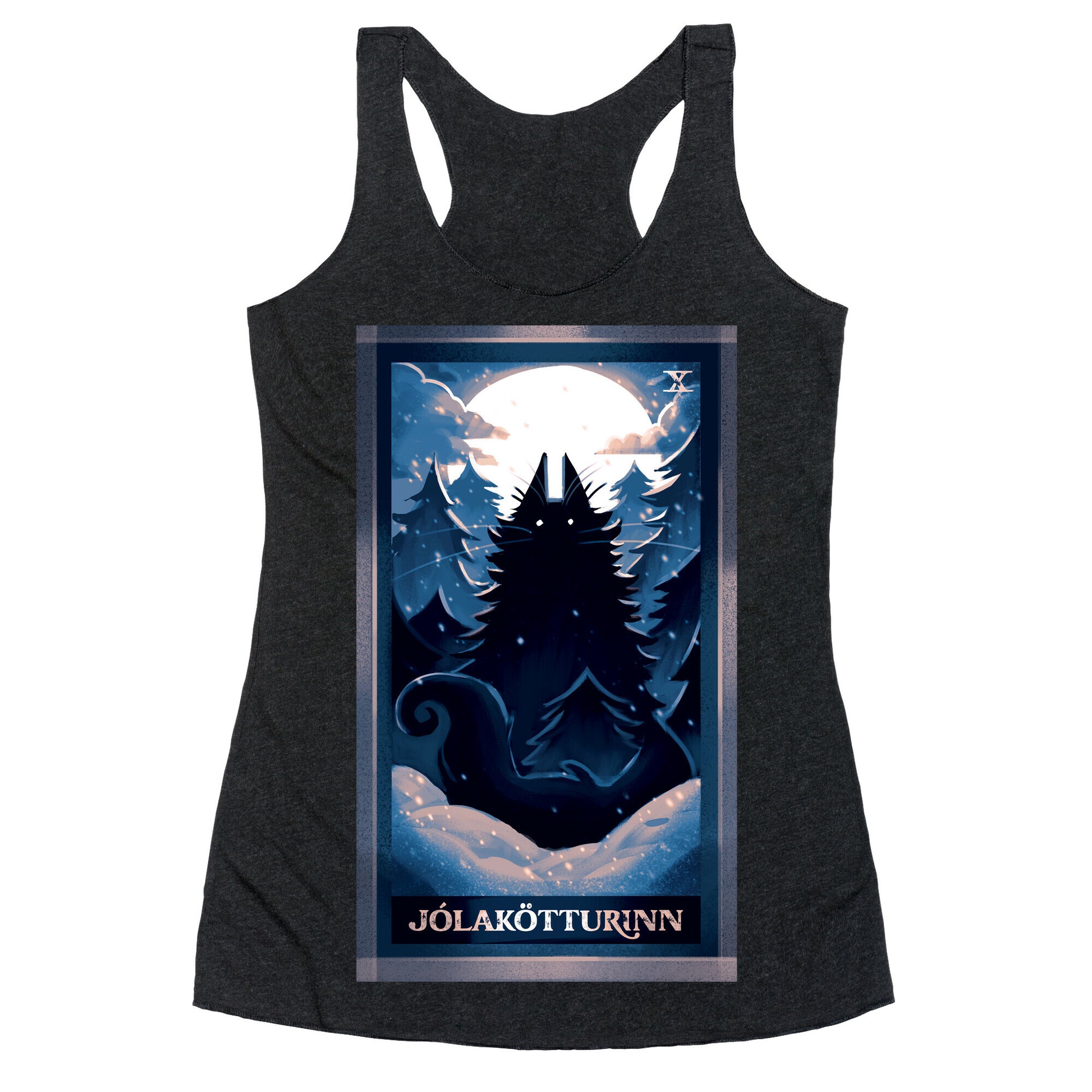 Yule Cat Tarot Card JÃ³lakÃ¶tturinn Racerback Tank