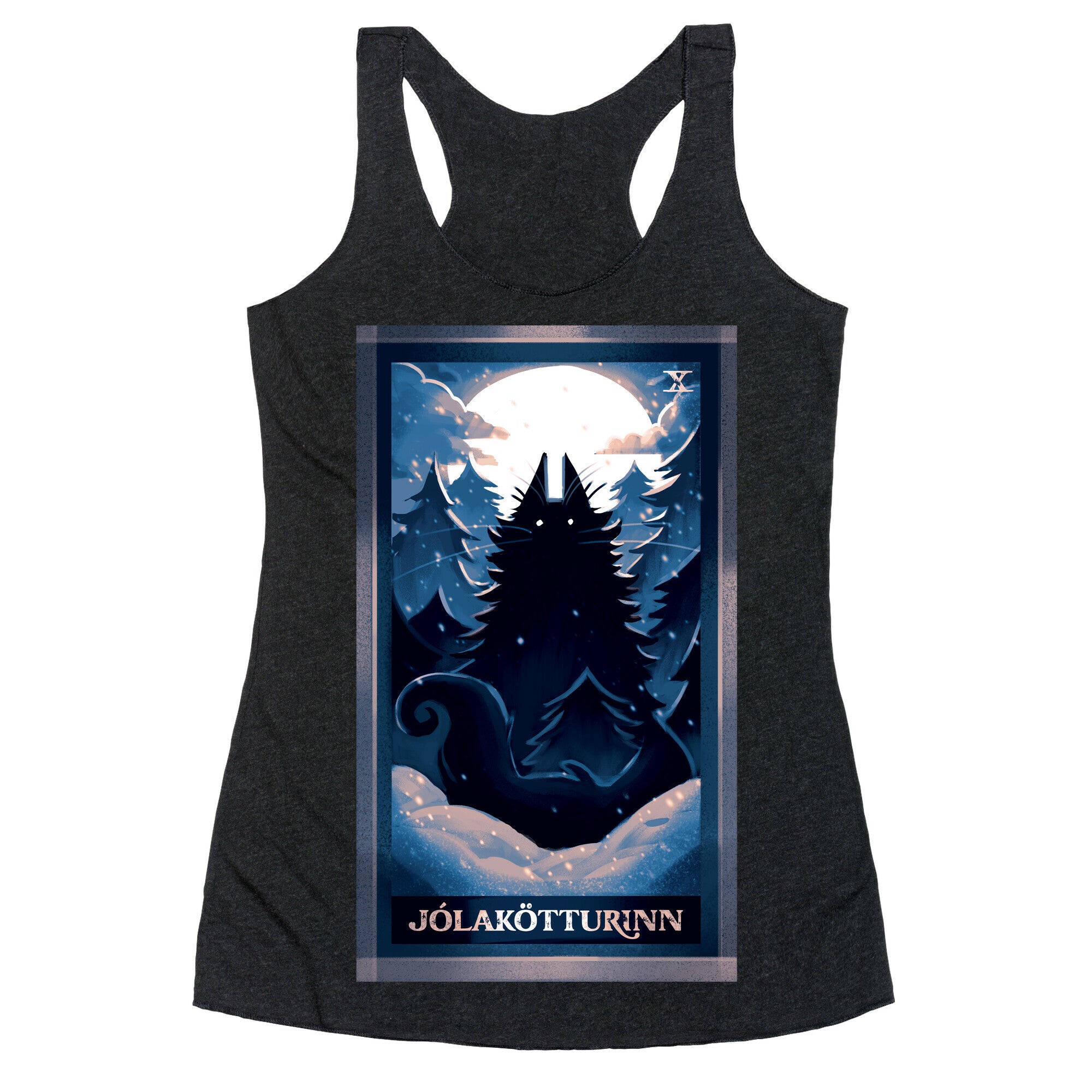 Yule Cat Tarot Card JÃ³lakÃ¶tturinn Racerback Tank