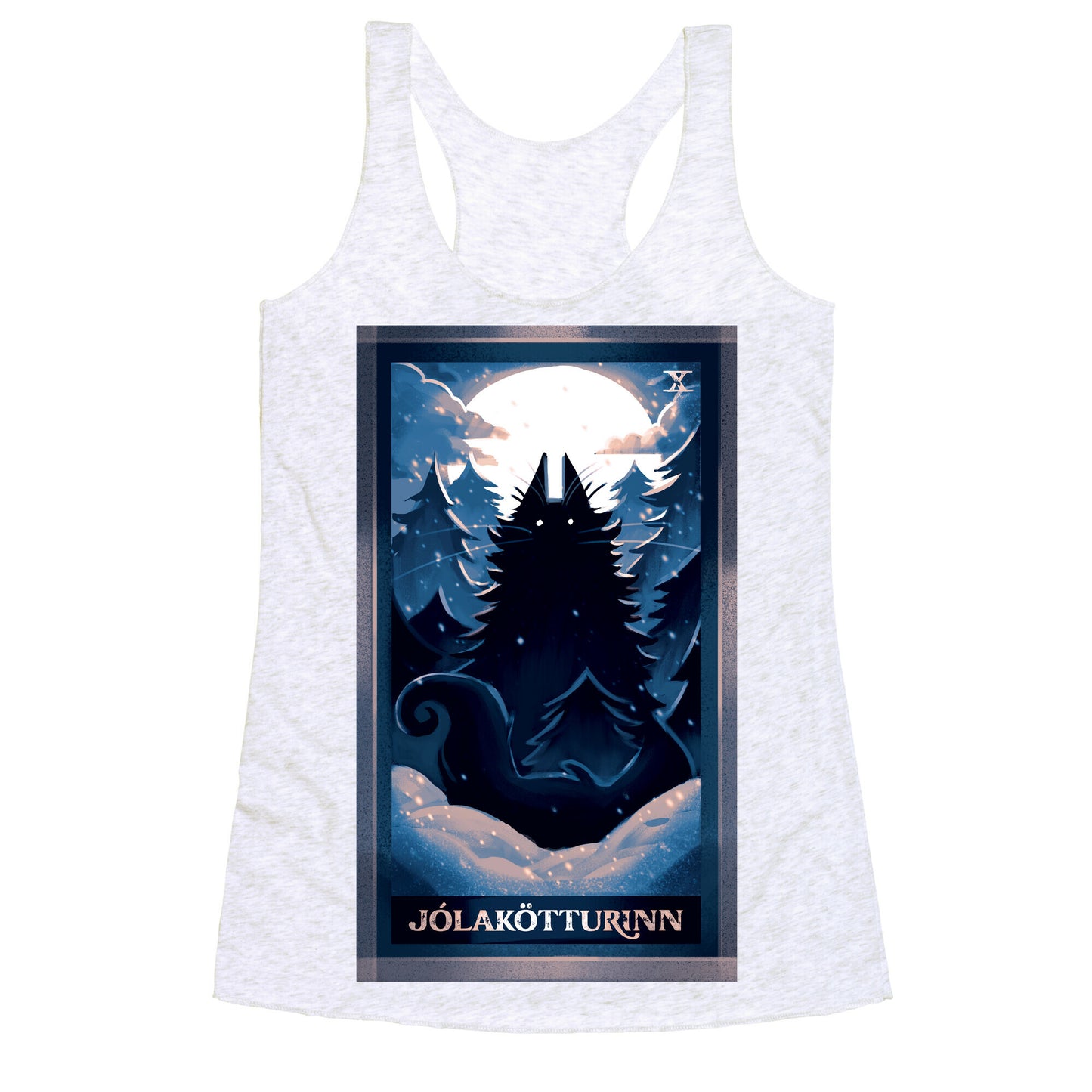 Yule Cat Tarot Card JÃ³lakÃ¶tturinn Racerback Tank