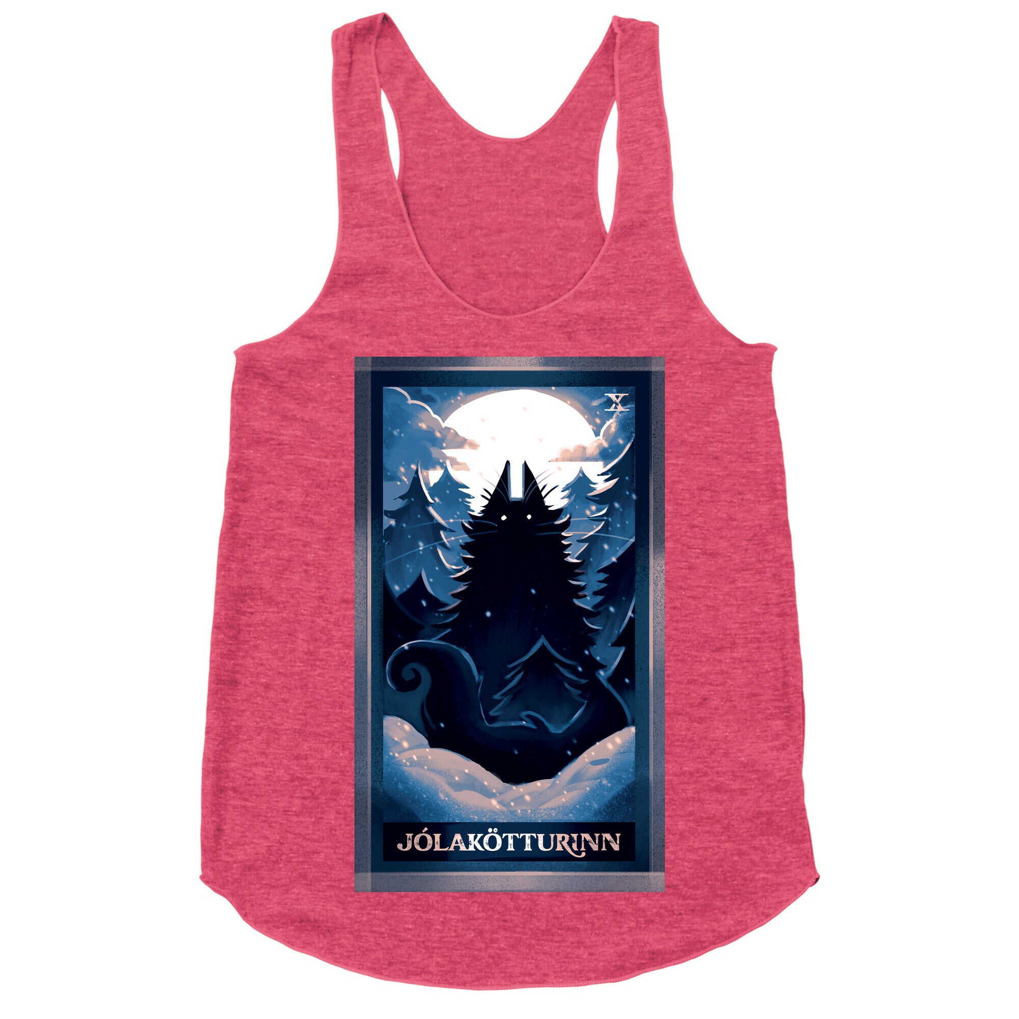 Yule Cat Tarot Card JÃ³lakÃ¶tturinn Racerback Tank