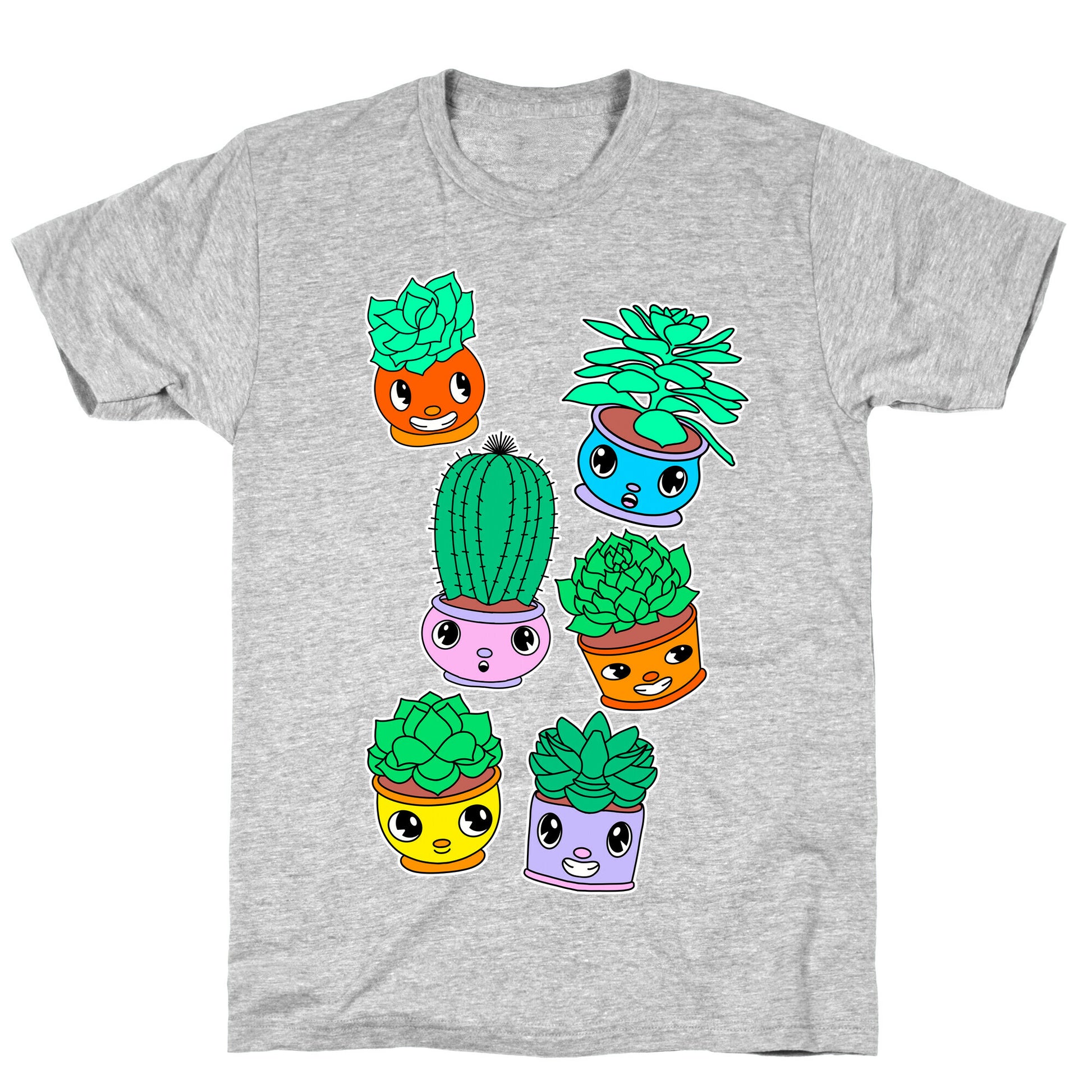 Cute Cartoon Succulents T-Shirt