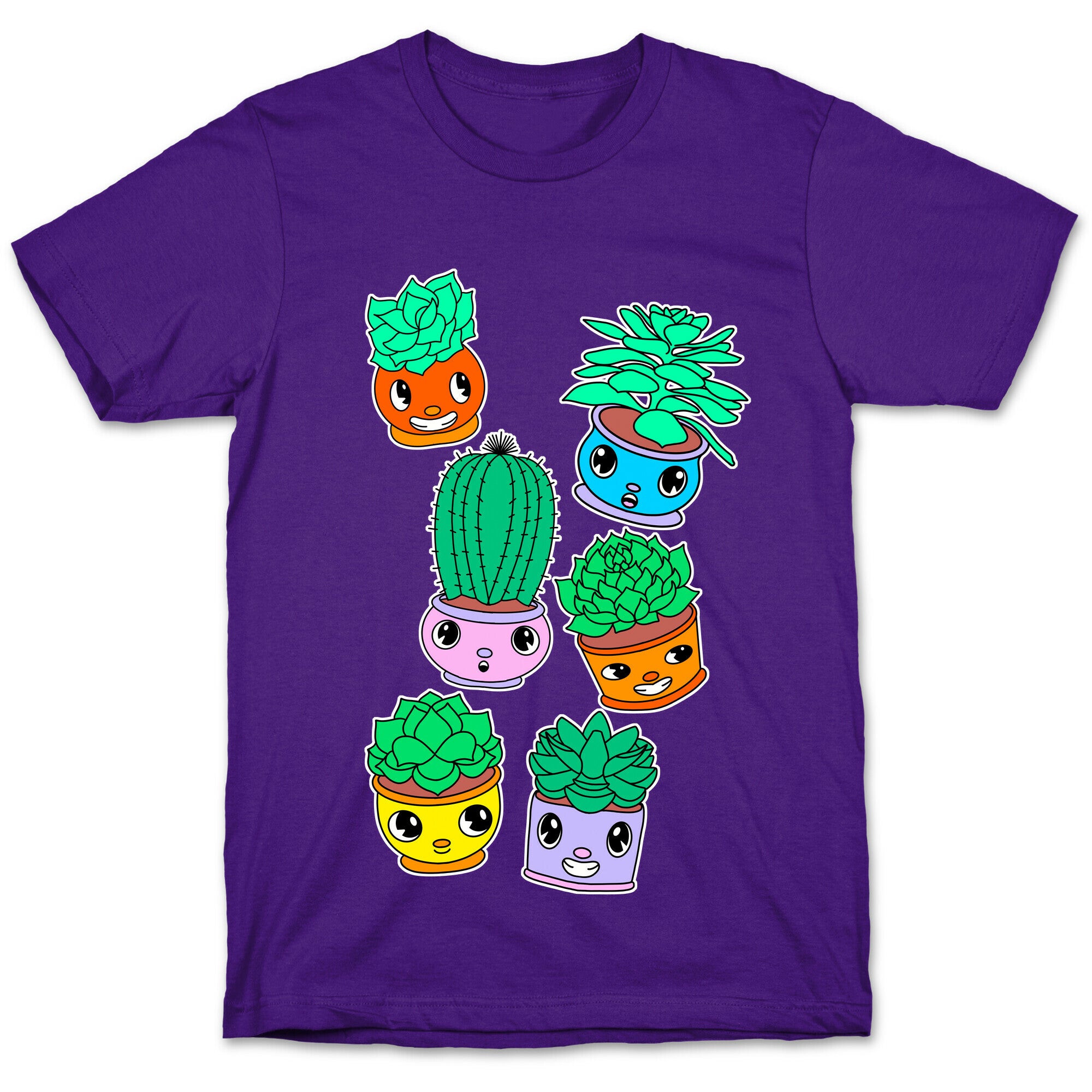 Cute Cartoon Succulents T-Shirt