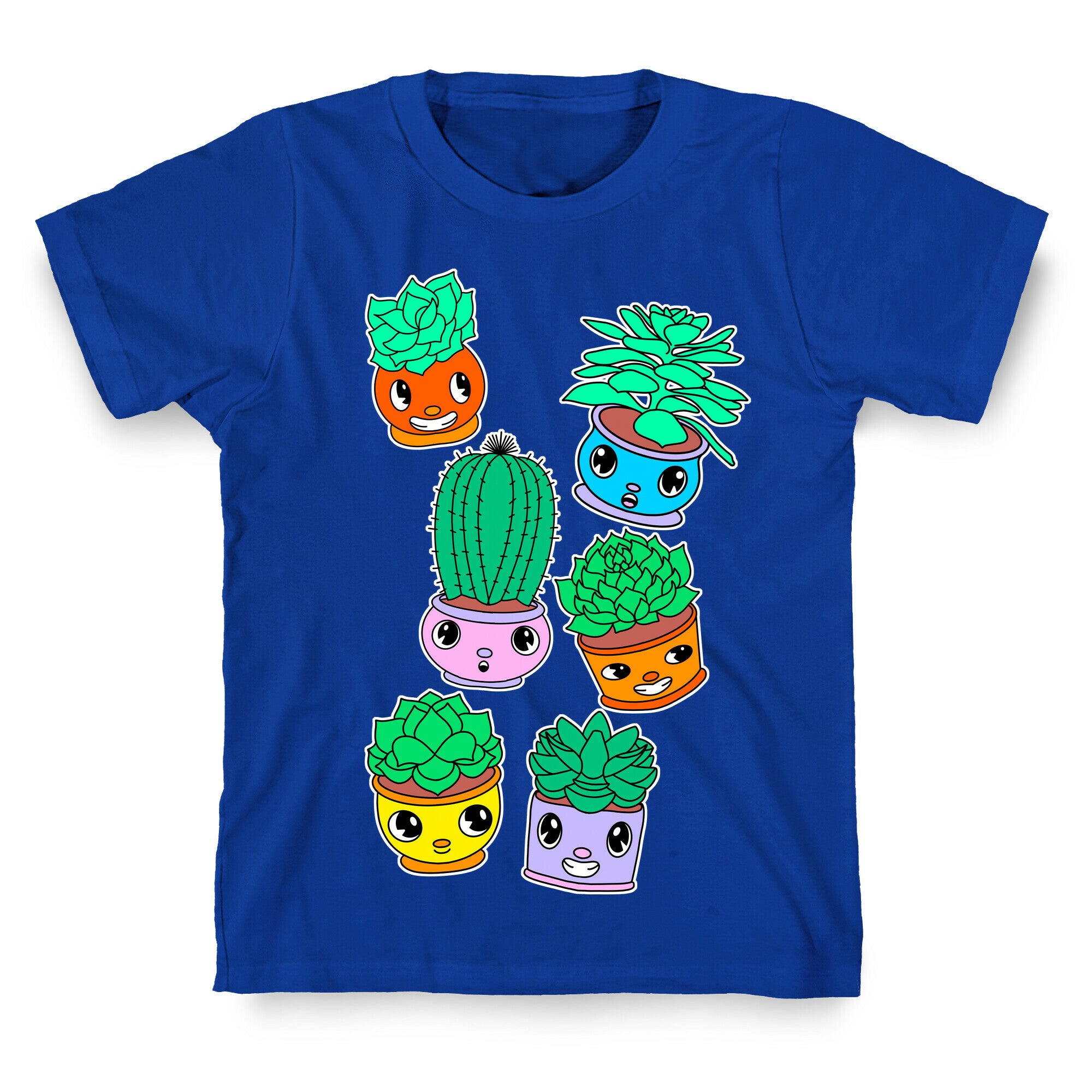 Cute Cartoon Succulents T-Shirt