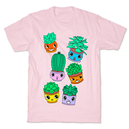 Cute Cartoon Succulents T-Shirt