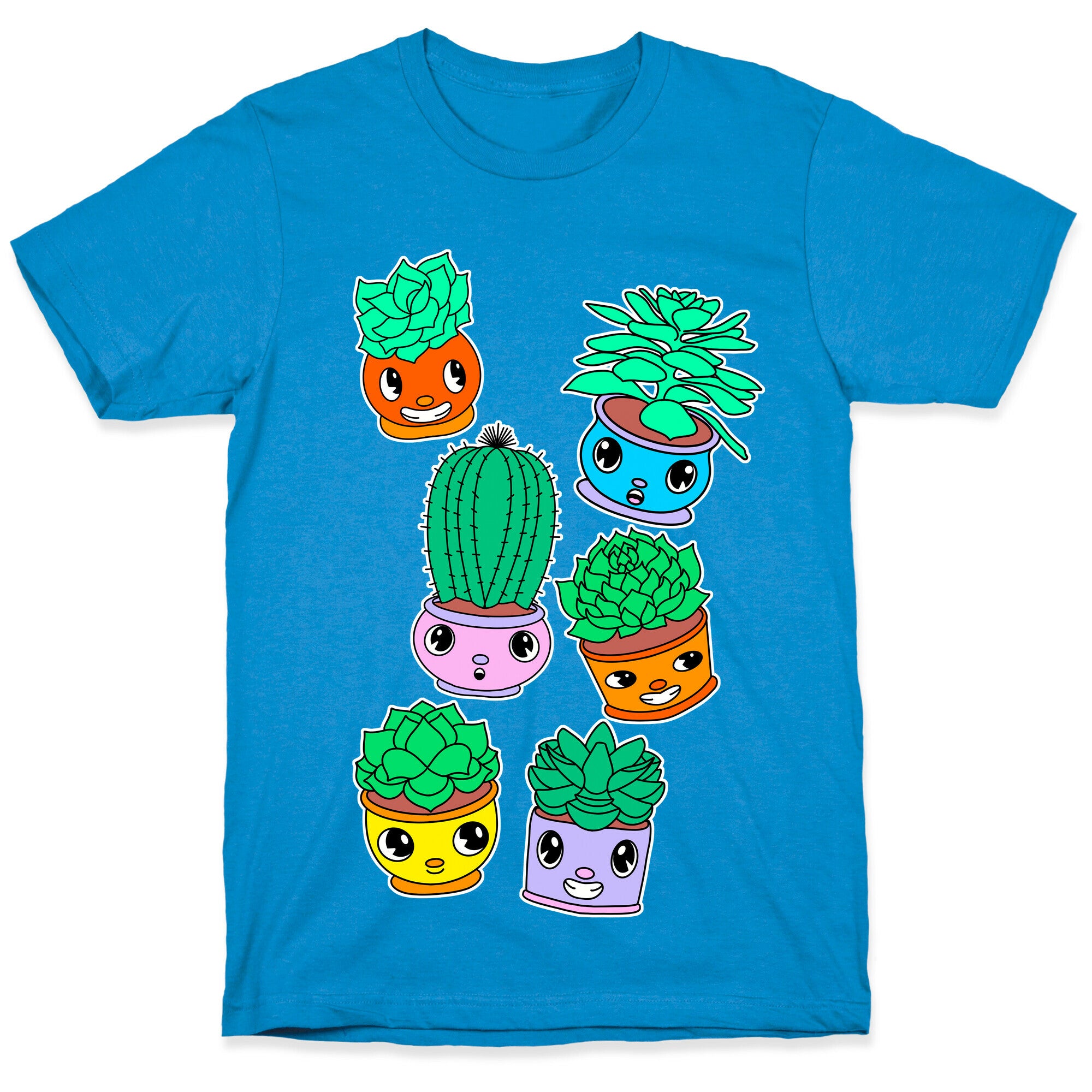 Cute Cartoon Succulents T-Shirt