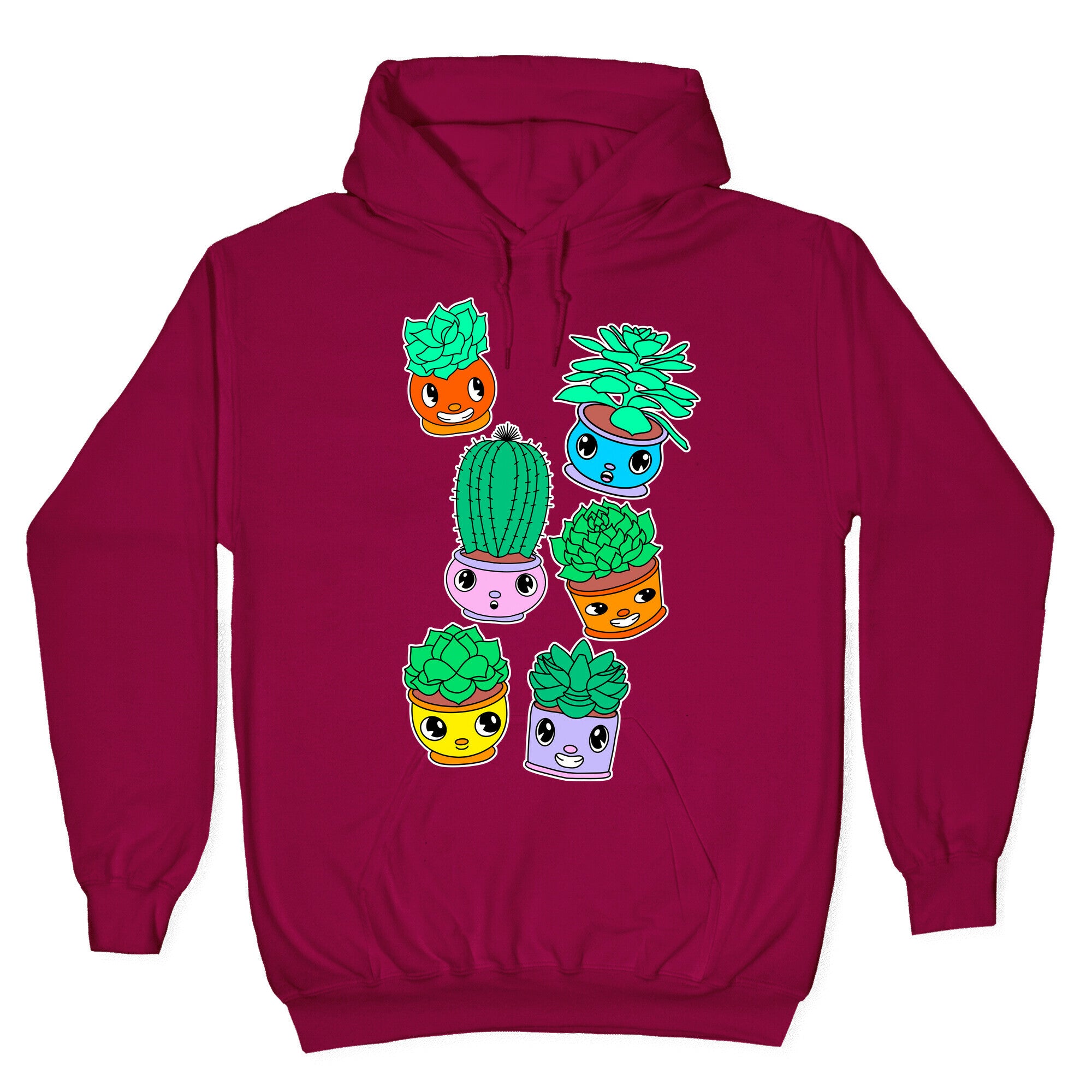 Cute Cartoon Succulents Hoodie