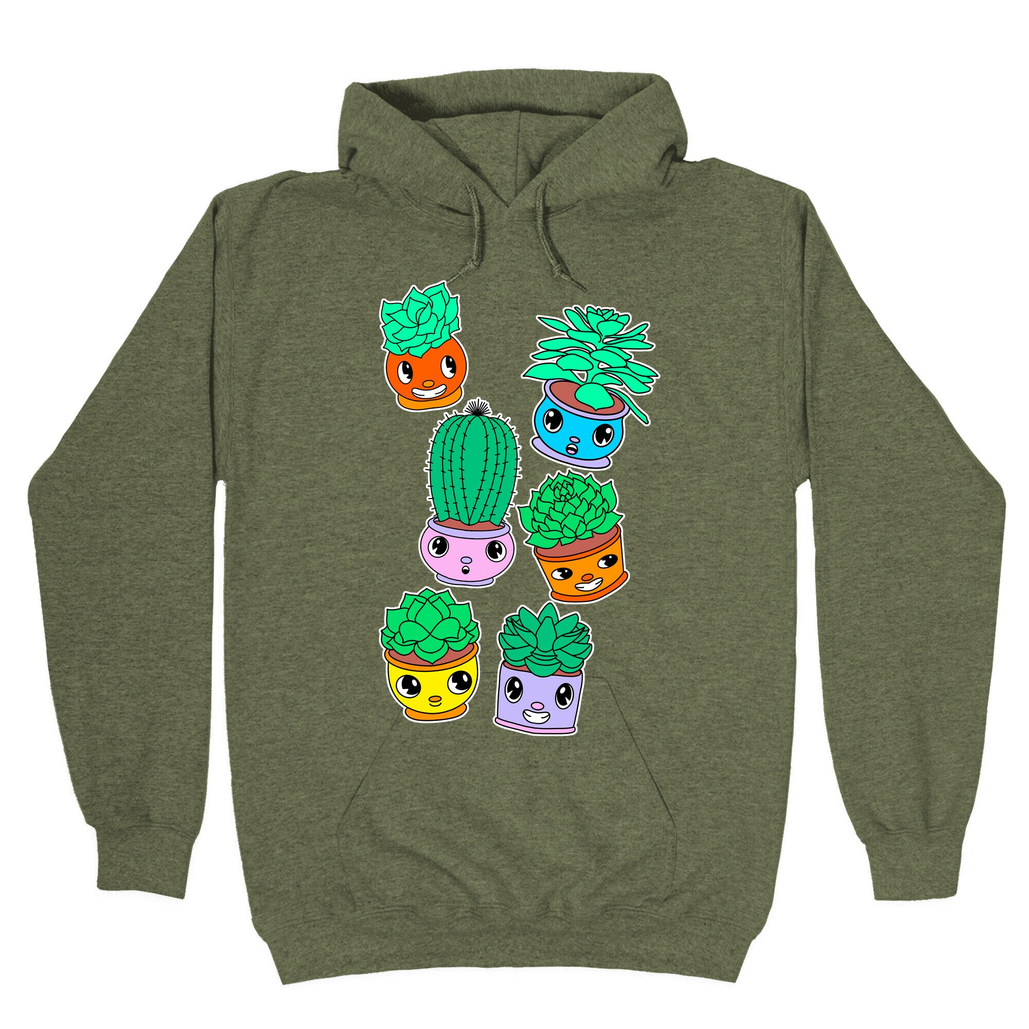 Cute Cartoon Succulents Hoodie