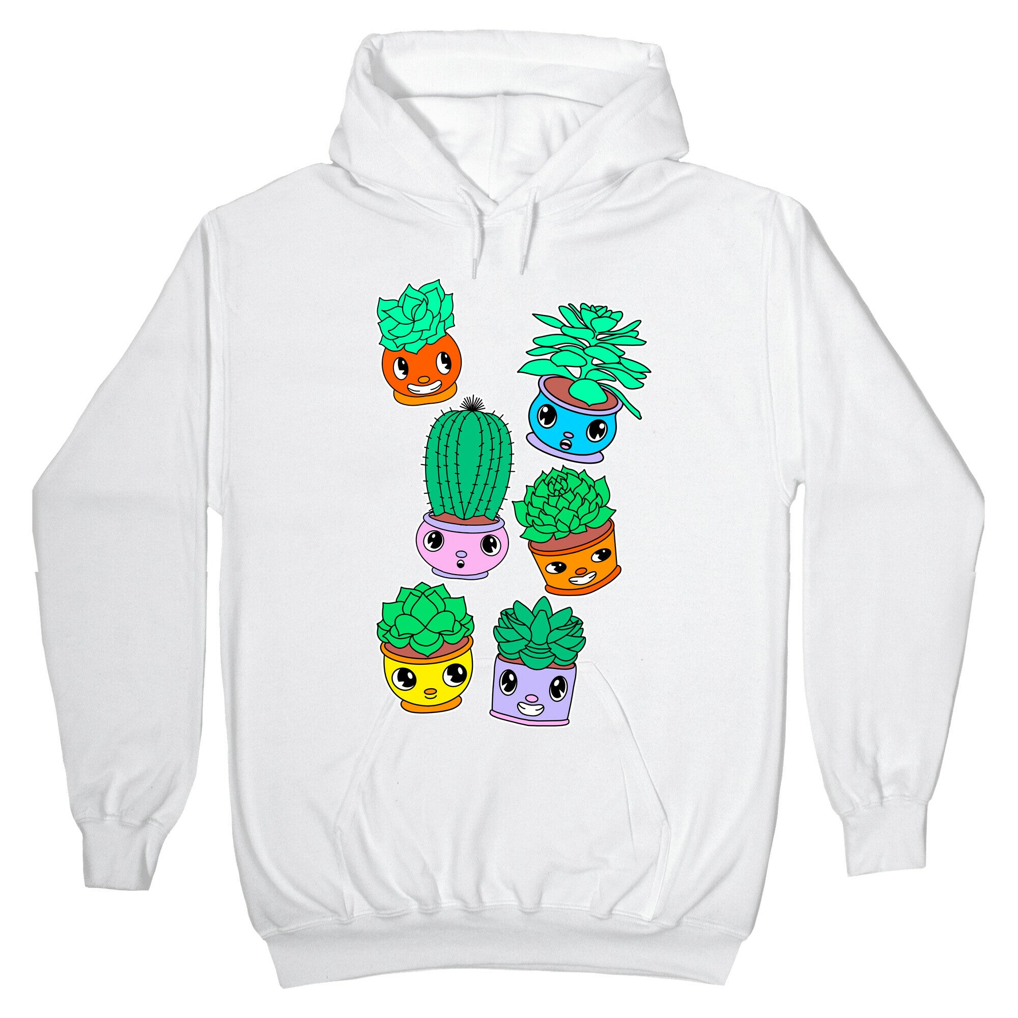 Cute Cartoon Succulents Hoodie