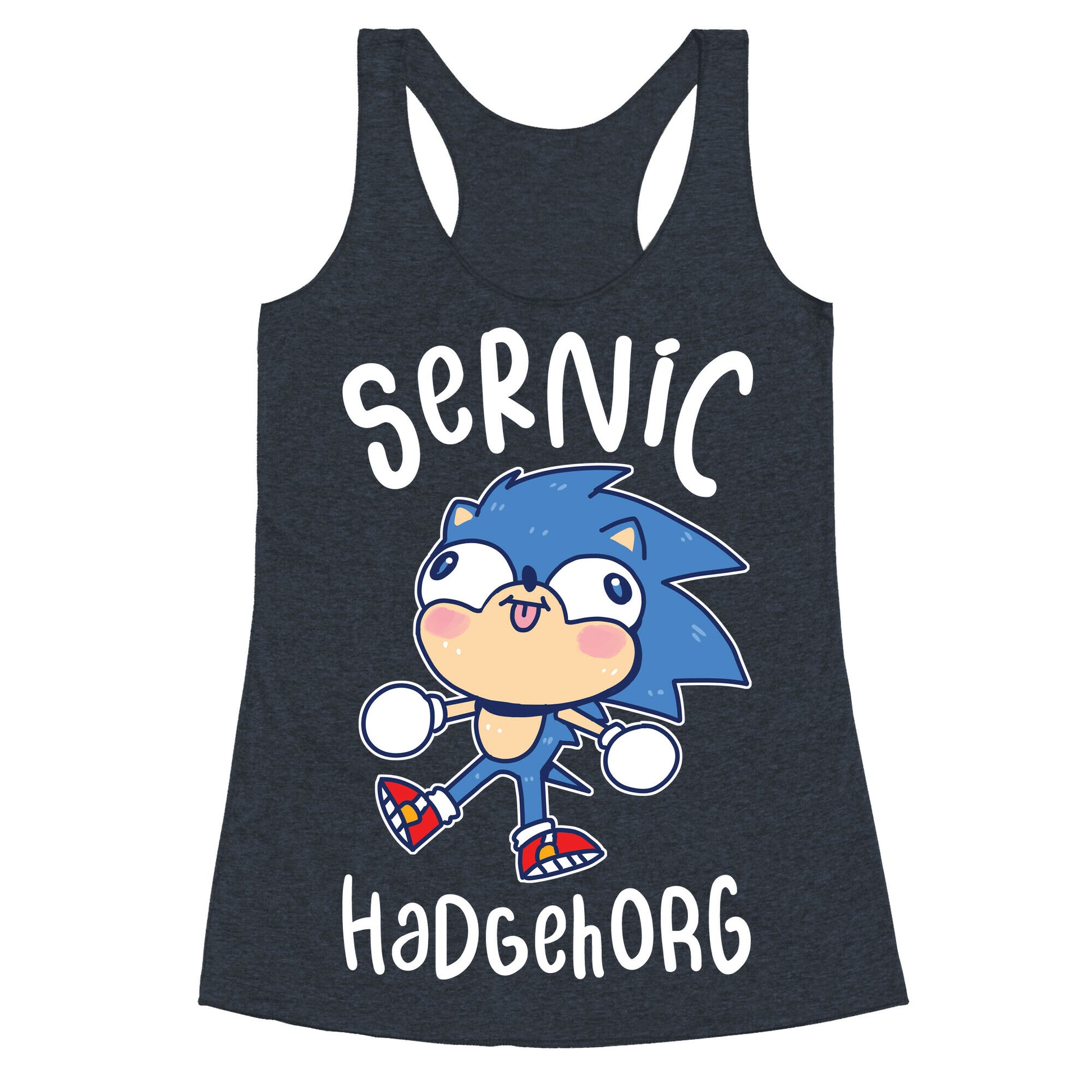 Derpy Sonic Sernic Hadgehorg Racerback Tank