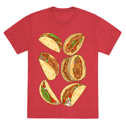 Taco Vulvas Pattern  Unisex Triblend Tee